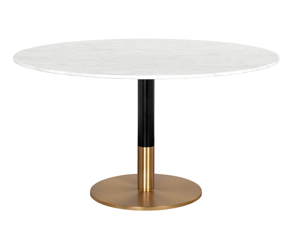 MASSIE DINING TABLE - WHITE MARBLE - 54"
