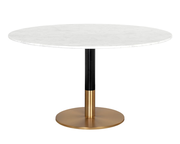 MASSIE DINING TABLE - WHITE MARBLE - 54"