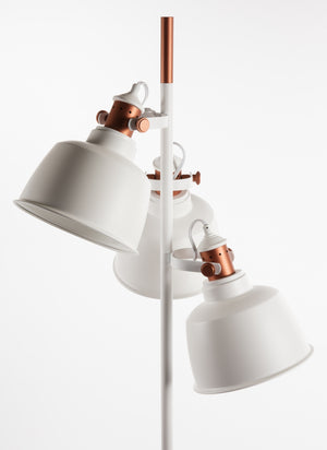 Hentz Three Light Floor Lamp - Matt White
