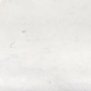 Austen 20L x 20W x 22H Round White Marble Top W/ Black Metal Frame Side Table