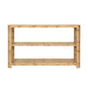 TIER TIER CONSOLE WITH CURVED CORNERS IN BURL WOOD