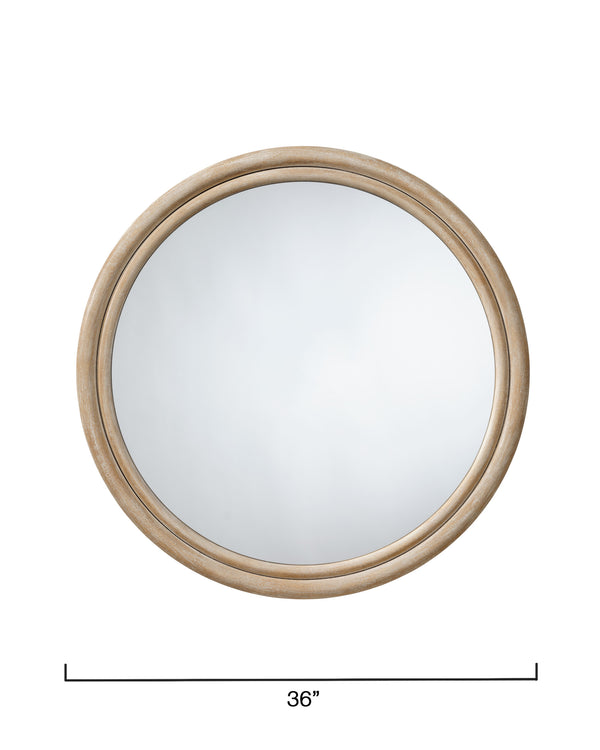 Riley Wood Round Wall Mirror