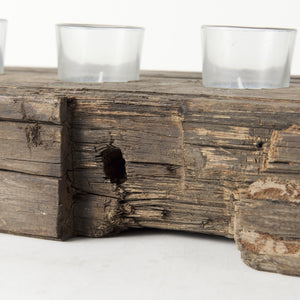 Lakara Reclaimed Wood Eight Tealight Table Candle Hodler
