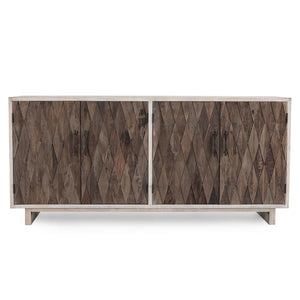 Anton Solid Wood 4Dr Cabinet with Oak Grain