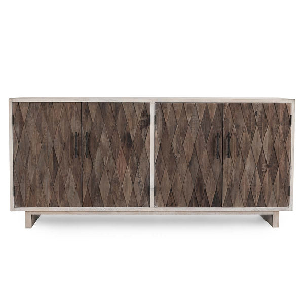 Anton Solid Wood 4Dr Cabinet with Oak Grain