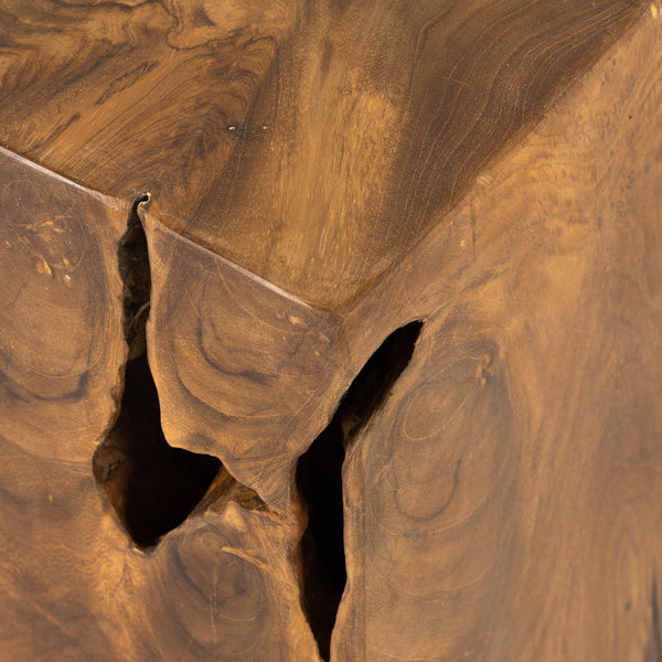 Teak Square Stool In Teak Root