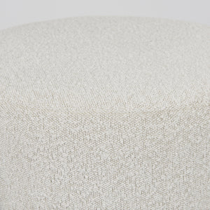 Amelia Cream Boucle W/Black Metal Upholstered Pouf