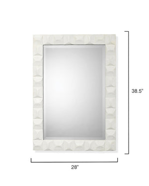 Astor Plaster Wall Rectangle Mirror, White