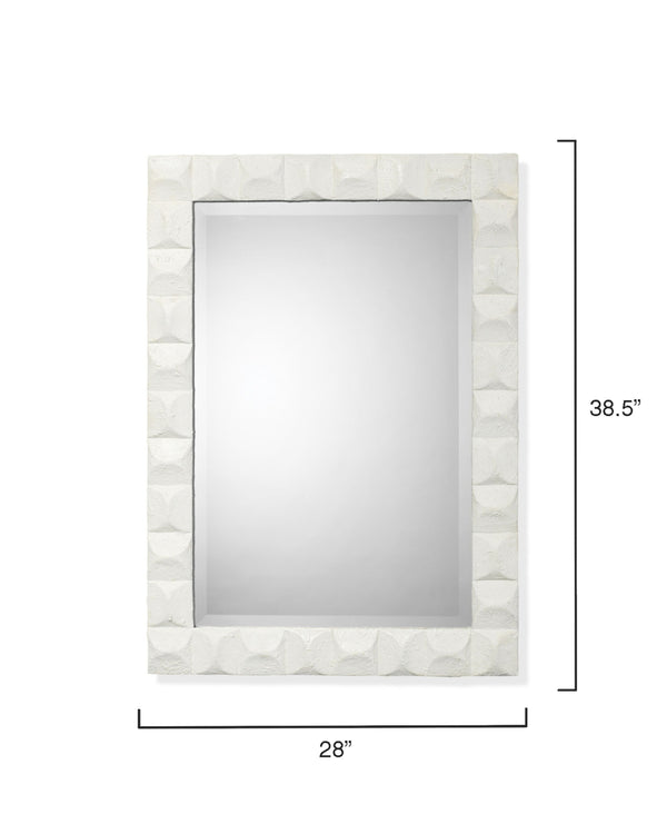 Astor Plaster Wall Rectangle Mirror, White
