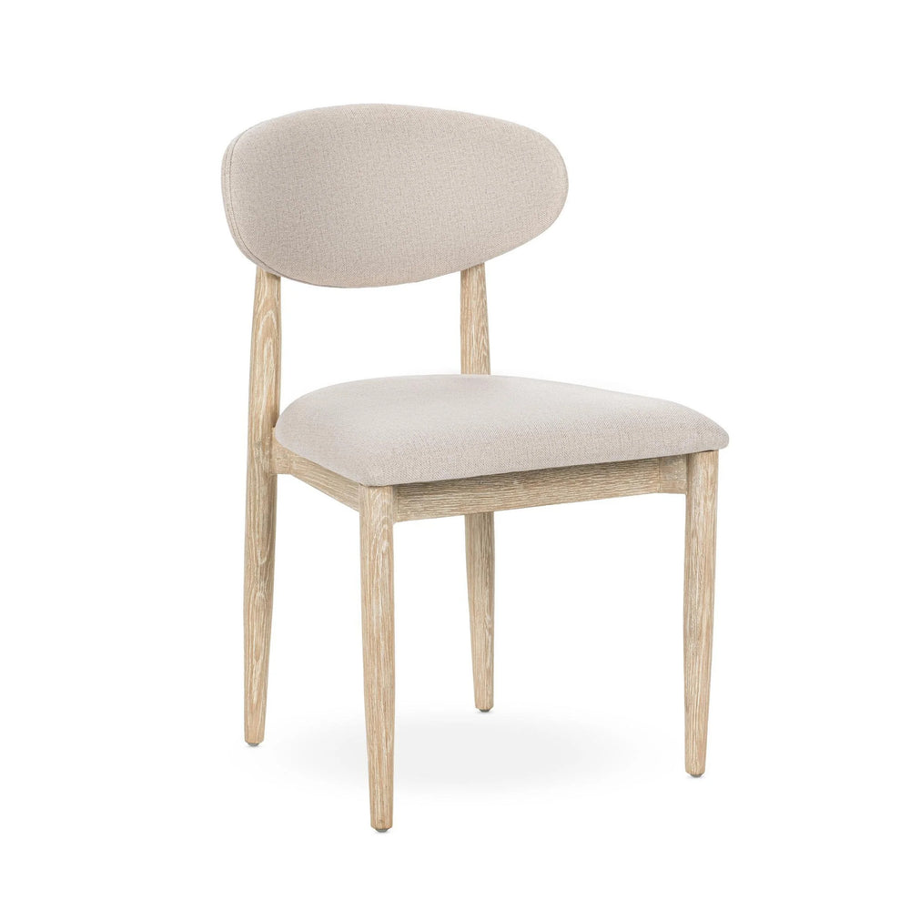 Tiber Upholstered Dining Chair Set of 2 in Cream Washed