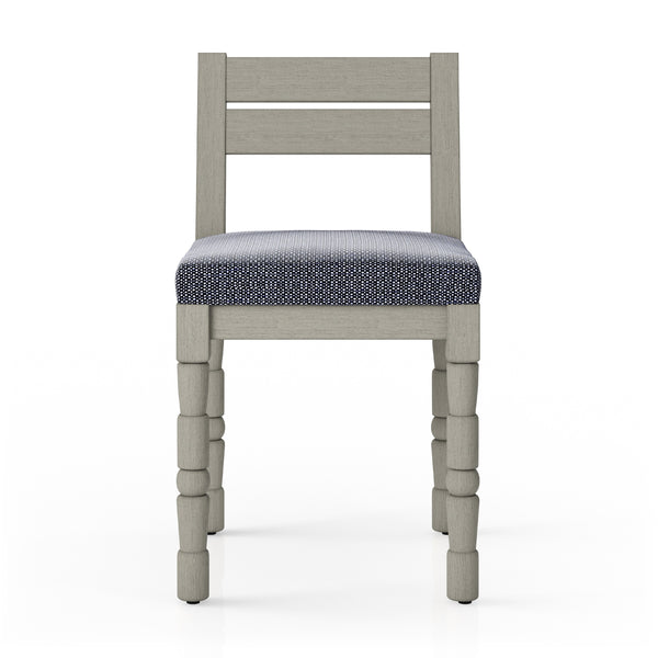 Waller Outdoor Dining Chair In Grey/Navy