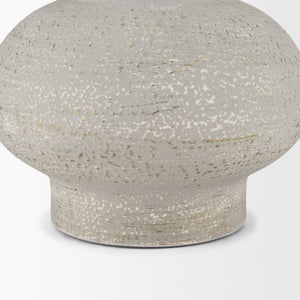 Torres Small Textured Off White w/ Gold Metal Vase