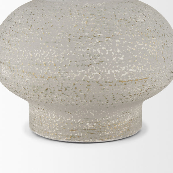 Torres Small Textured Off White w/ Gold Metal Vase