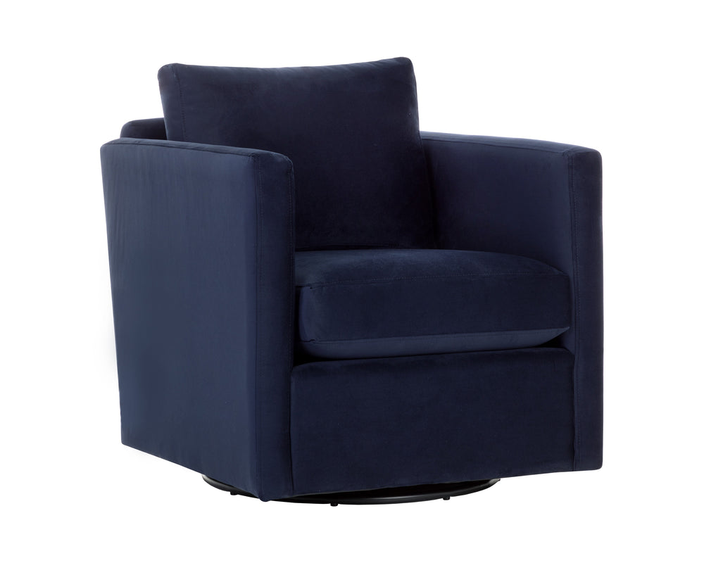 GEORGIE SWIVEL LOUNGE CHAIR - ABBINGTON NAVY