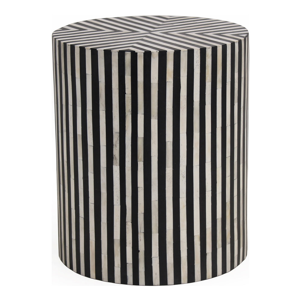 Chameau Side Table Black with Camel Bone Veneer