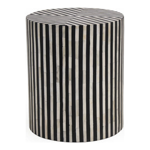 Chameau Side Table Black with Camel Bone Veneer