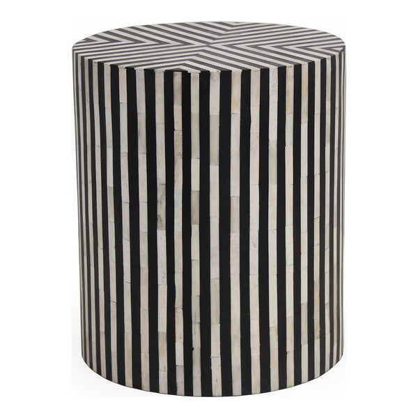 Chameau Side Table Black with Camel Bone Veneer