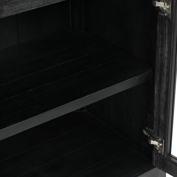 Macarthur Solid Wood 4-Drawer Cabinet in Antique Black