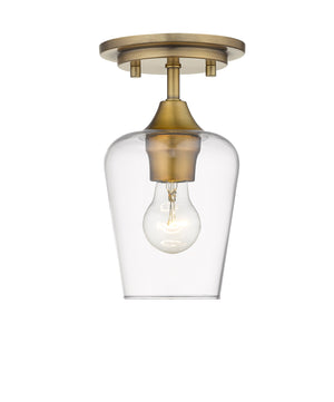 Joliet 1 Light Flush Mount in Olde Brass Finish