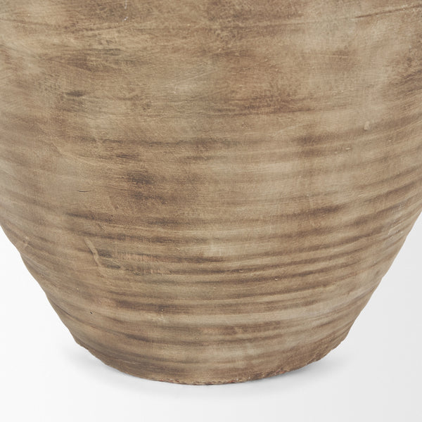 Tulsi Tall Matte Earth Brown Ceramic Floor Vase