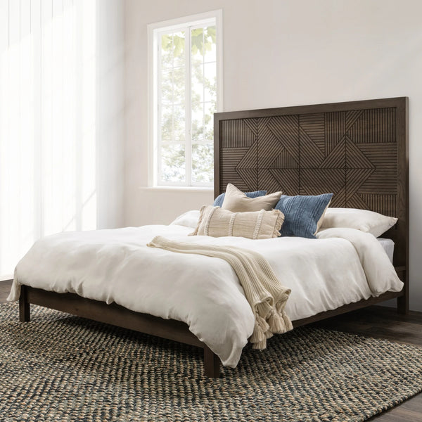 Santa Clara Solid Wood Bed - Toasted Brown, Queen