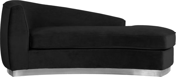 Crystal Chaise In Black Velvet and Chrome