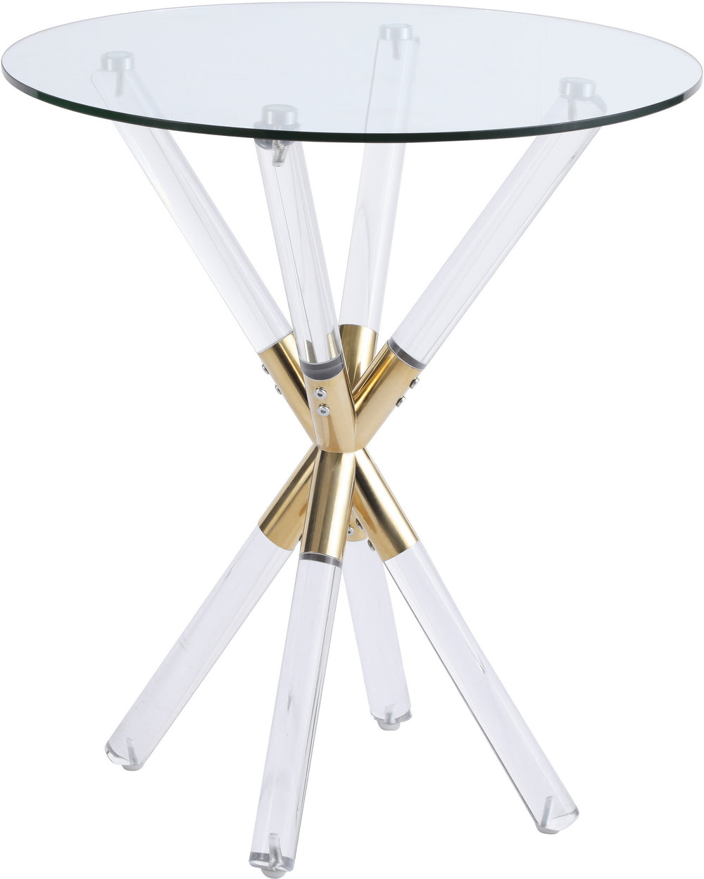 Erick End Table In Acrylic/Gold