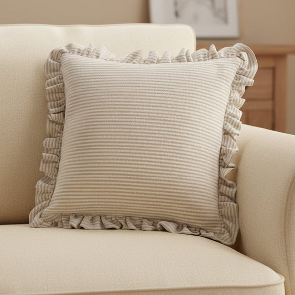 Moe's Betty 20 Inch Cushion Beige Stripe