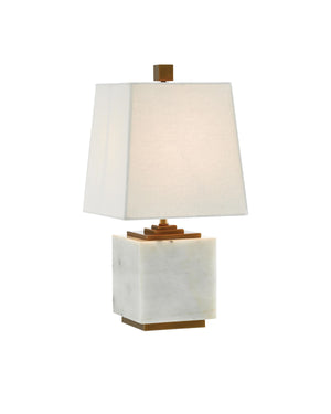 Annelore Table Lamp In White & Antique Brass