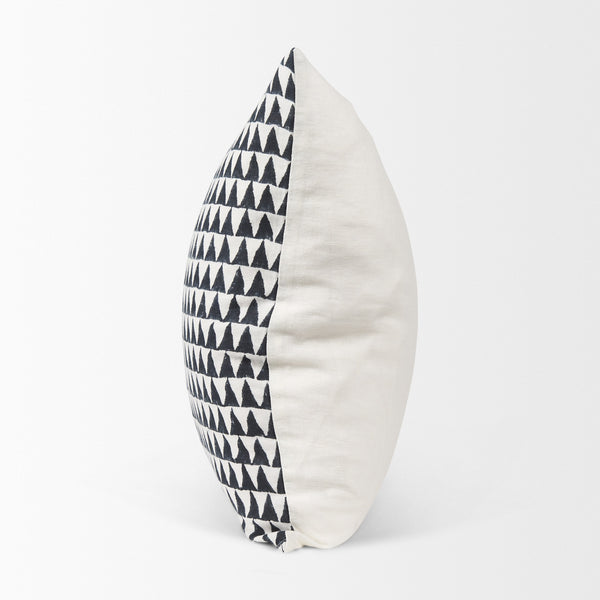 Jolie Cream w/ Black Print Linen Square Decorative Pillow  Cover