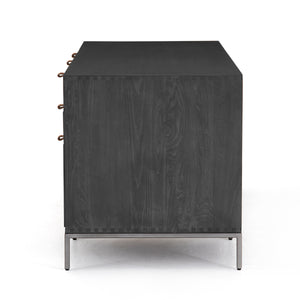 Trey Executive Desk In Black Wash Poplar
