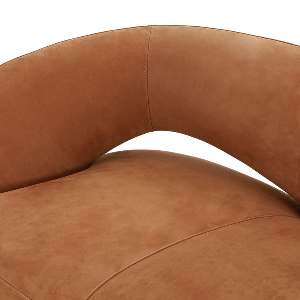 Mazie Sofa In Nubuck Cognac And Burnt Umber