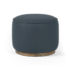 Sinclair Round Ottoman In Fresno Cobalt