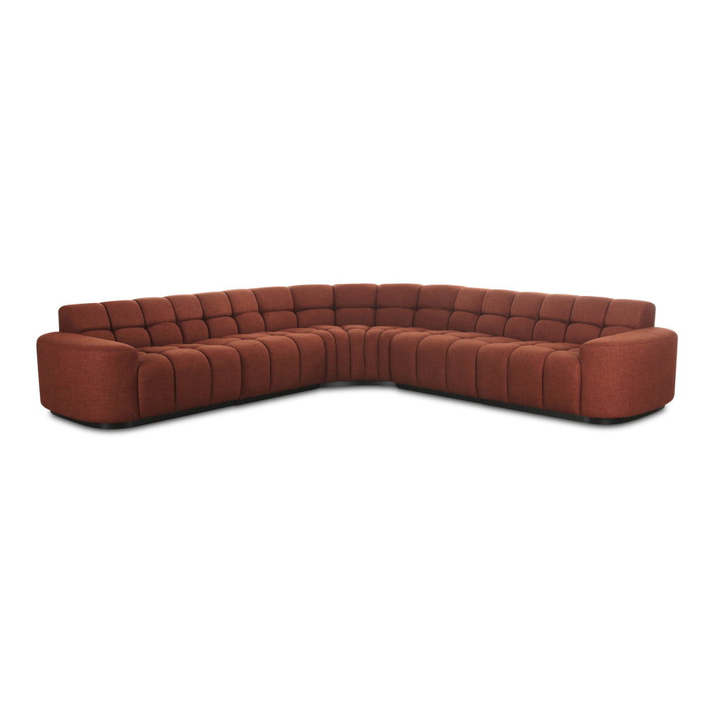 Moe's Roman L-Shaped Sectional in Rust, Modern Vintage