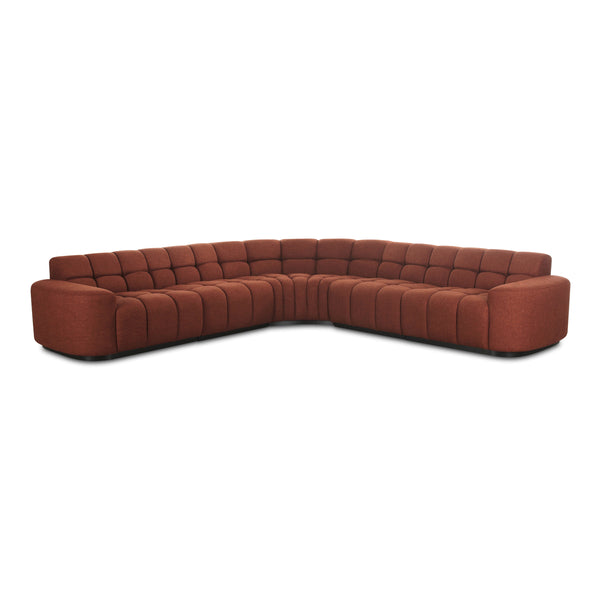 Moe's Roman L-Shaped Sectional in Rust, Modern Vintage