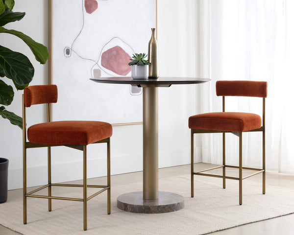 SENECA COUNTER STOOL - ANTIQUE BRASS - DANNY RUST