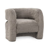 Teddy Plush Accent Chair in Soft Faux Fur - Granite