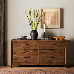 Glenview 6 Drawer Dresser In Weathered Oak