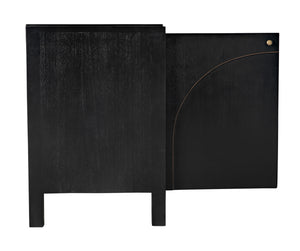 Weston Sideboard, Hand Rubbed Black with Light Brown Trim