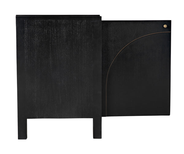 Weston Sideboard, Hand Rubbed Black with Light Brown Trim