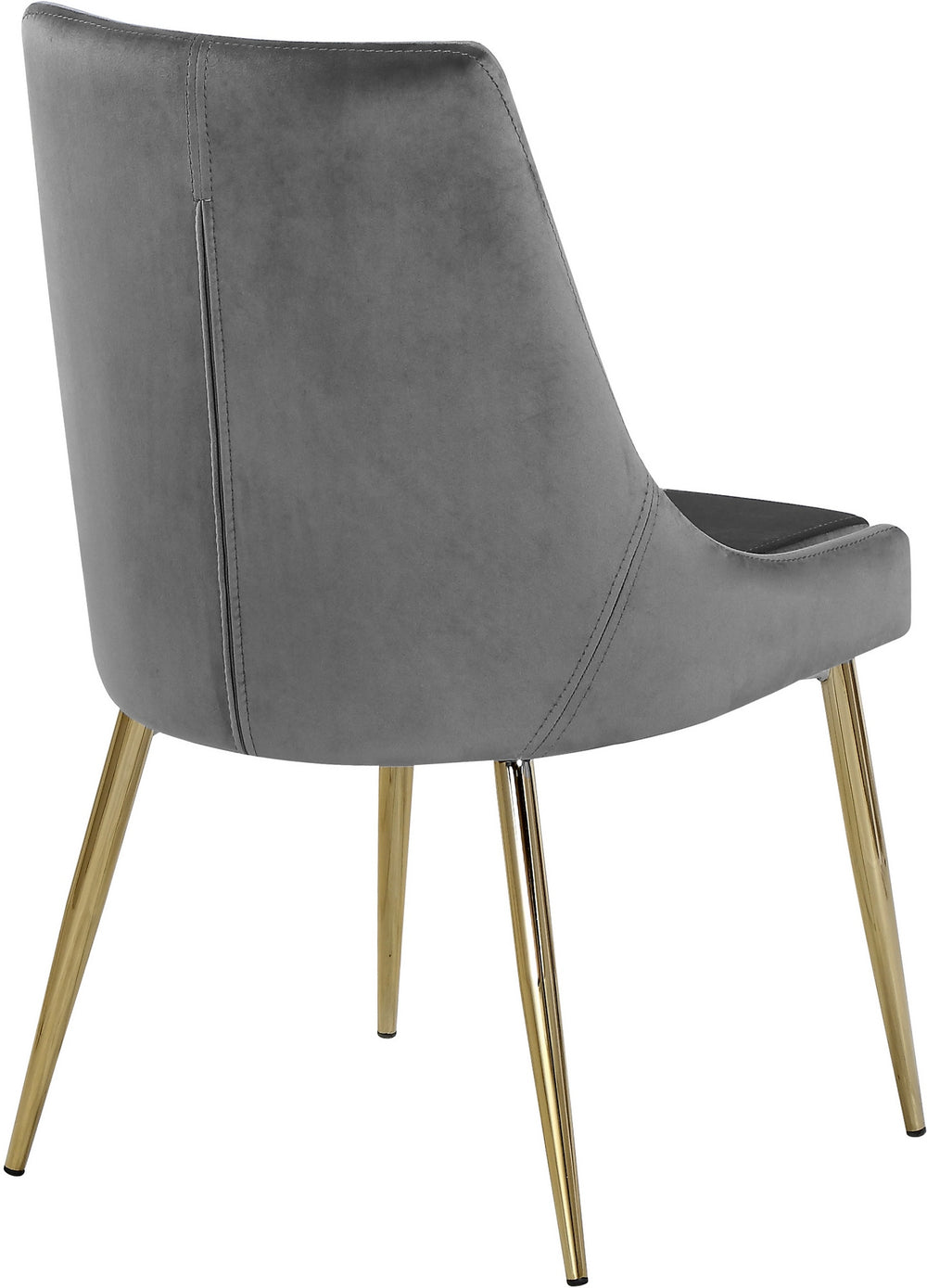 Lynette Dining Chair In Grey Velvet and Gold