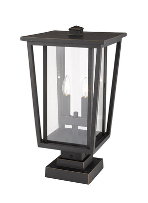 Seoul 2 Light Outdoor Pier Mounted Fixture in Oil Rubbed Bronze Finish