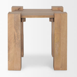 Beth Light Brown Wood Square Accent Table
