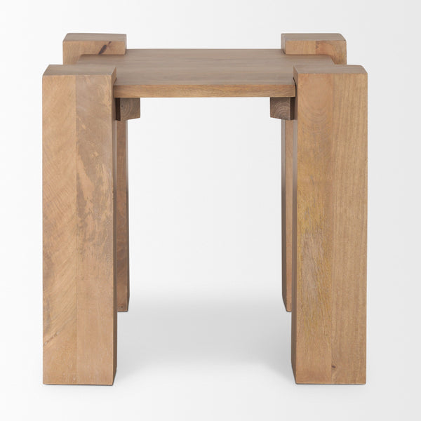 Beth Light Brown Wood Square Accent Table