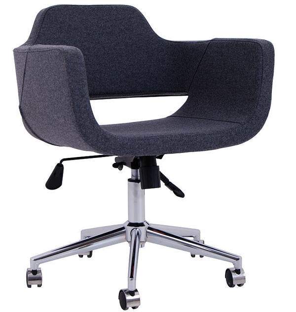 minetta Contemporary office chair in charcoal wool