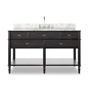 Toulouse Single Wide Vanity - Satin Black Veneer