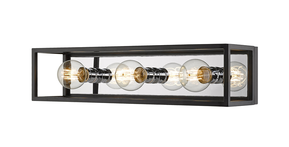Kube 3 Light Vanity in Matte Black + Chrome Finish