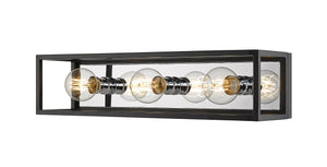 Kube 3 Light Vanity in Matte Black + Chrome Finish
