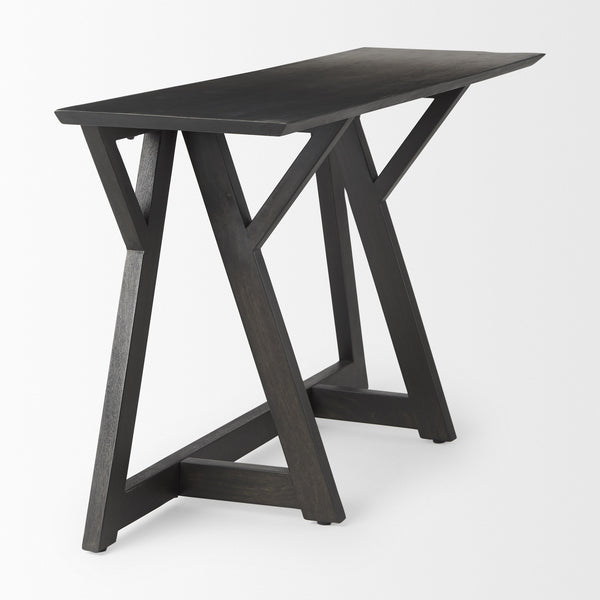 Jennings 54.0L x 16.0W x 29.5H Dark Brown Wood Console Table