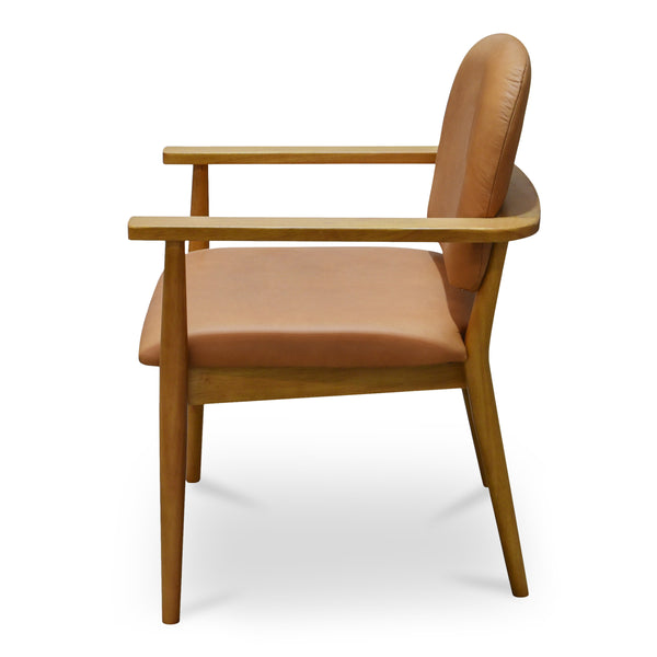 Norrie Dining Chair in Brown Top-Grain Leather